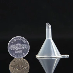Mini entonnoir en plastique PP transparent pour parfum avec base réfléchissante