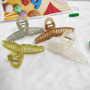 Large Hair Claw Clip Frosted Translucent Resin Jelly Color Shark Clip For Thick Long Hair Minimalist Styling Accessory