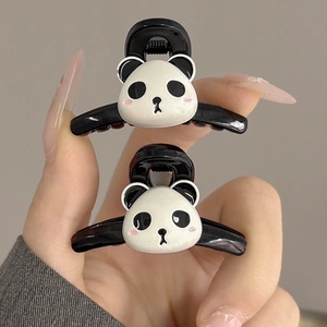 Cute Cartoon Panda Hair Claw Clip Acrylic Mini Shark Clips Small Hairpins For Women Girls Sweet Styling Hair Accessories