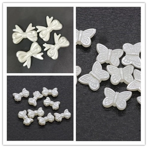 Pearlescent White Imitation Artificial Pearl Beads Butterfly Bowknot Heart Star Shape Resin Loose Beads For DIY Jewelry Making