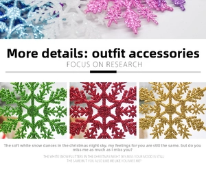 Detailed view of colorful 10cm glitter snowflake ornaments for Christmas tree decor