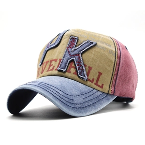 Vintage Washed Cotton Baseball Cap With Letter Patch Embroidery Retro Streetwear Sun Protection Hat For Men And Women