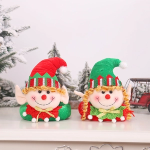 Fibbie per tende a elfo di Natale in peluche per decorazioni di finestre e casa