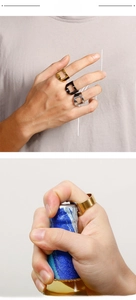 Three-color stainless steel bottle opener ring used to open a beer bottle cap
