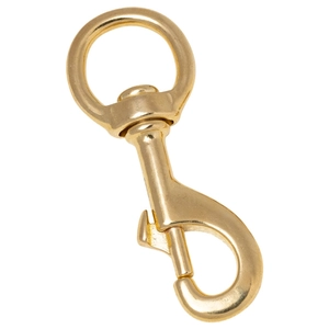 Polished brass swivel snap hook with spring closure for bags and leather DIY crafts