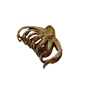 Hand-painted oil painting style large octopus claw hair clip with elegant wood grain finish