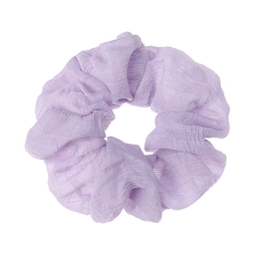 French style pleated purple scrunchie with soft fabric texture for elegant hair styling