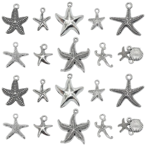 Starfish Shell Charms Zinc Alloy Antique Silver Ocean Theme Retro For DIY Jewelry Making Necklaces Bracelets Accessories
