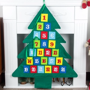 Calendario Dell Avvento Di Natale Albero Di Natale In Feltro Calendario Appeso Per Conto Alla Rovescia Con Tasche Numerate Decorazione Casa