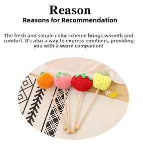 Set of four plush fruit massagers with orange, peach, strawberry and pineapple designs