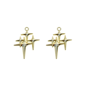 Golden eight-pointed star charms for DIY earrings and necklaces jewelry making