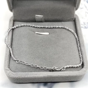 Sparkling S925 sterling silver twisted rope chain bracelet in premium jewelry box
