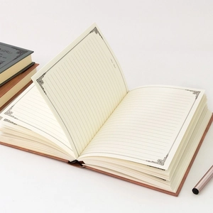European vintage magic book A5 notebook with lined pages and retro corner patterns