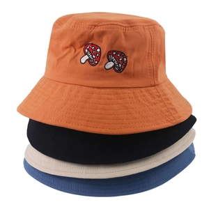 Chapeau Bob Avec Broderie Champignon Coton Protection Solaire Chapeau De Pêcheur Décontracté Été Pour Femmes Et Hommes
