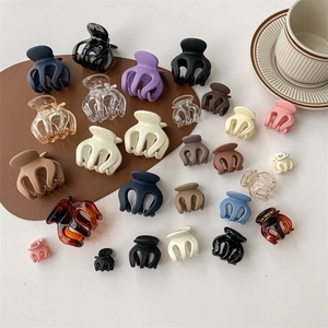 Mini Hair Claw Clips Small Matte Glossy Plastic Resin Hairpins Ponytail Holder Accessory For Women Girls Kids
