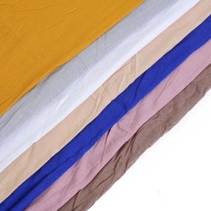 Elastic mercerized cotton hijab scarves for women in various solid colors and soft textures