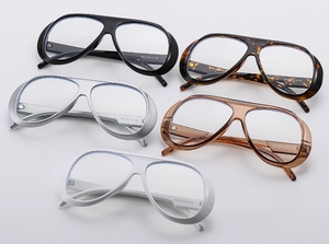 Detail view of large frame cycling sunglasses in five colors with model 5662 specs