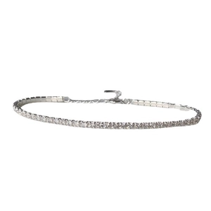 S925 Sterling Silver Tennis Bracelet with sparkling cubic zirconia on white background