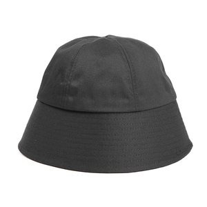 Classic black cotton dome bucket hat for women with reinforced stitched brim detail