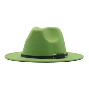 Wollfilz Fedora Jazz Hut Vintage Breite Krempe Panama Hut Mit Gürtelschnalle Mode Lässig Winter Party Hut Für Damen Herren