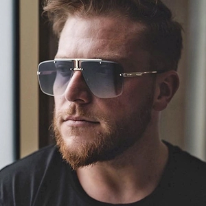 Rimless Oversized Sunglasses Metal Double Bridge Gradient Lens UV400 Fashion Retro Punk Eyewear For Men Women