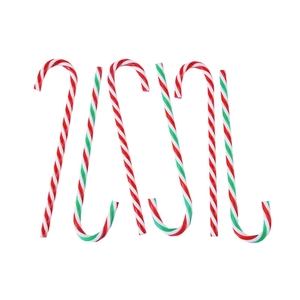 Pack of 6 Christmas candy cane ornaments for tree decoration in red white and green stripes