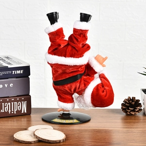 Babbo Natale elettrico che balla sulla testa con base rotante su tavolo di legno