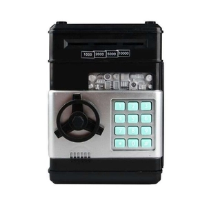 Smart ATM toy bank with digital password lock and automatic money rolling feature
