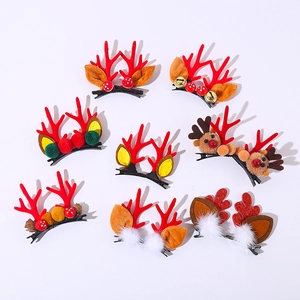 Barrettes De Noël En Forme De Bois De Renne Oreilles En Peluche Avec Cloche Champignon Accessoires Cheveux Filles