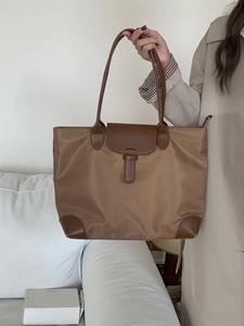 Vintage nylon women tote bag large capacity casual travel handbag commuter shoulder bag