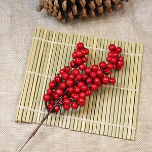 Artificial Red Berries Stems Foam Simulation Fruit Branch For Christmas Wreath DIY Home Decoration Party Supplies