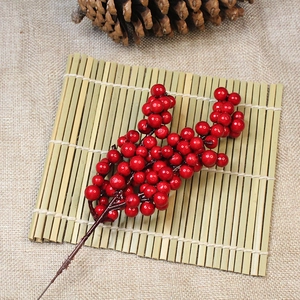 Tiges De Baies Rouges Artificielles Mousse Branche De Fruits De Simulation Pour Couronne De Noël DIY Décoration Maison