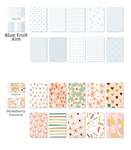 Close-up of geometric and floral sweetness material paper sets for scrapbooking deco