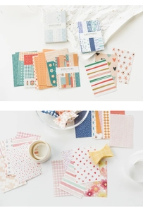 Detailed view of sweet vintage-style scrapbook background paper with diverse patterns