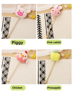 Detailed grid of plush massage hammers in pig, rabbit, chicken and pineapple shapes