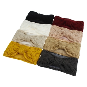 Detailed collection of 8 winter knit headbands with fleece lining in various colors