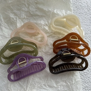 Women Large Hair Claw Clip Hollow Out Jelly Color Plastic Shark Clip Strong Hold Fashion Hair Accessories For Thick Hair