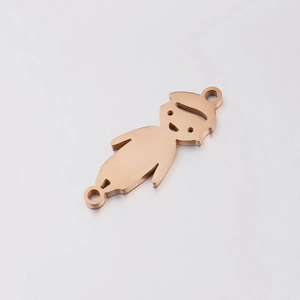 Polished rose gold stainless steel boy and girl silhouette pendants for jewelry DIY