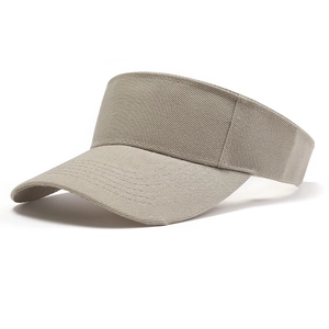 Detailed close-up of a beige empty top sun hat with breathable cotton twill texture