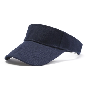 Navy blue cotton twill open top sun visor hat for outdoor running and sports