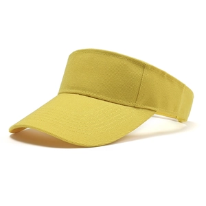 Yellow sun visor hat made of twill cotton for running and sun protection in 45-degree view