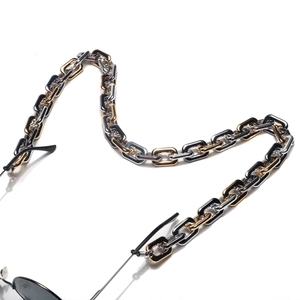 Fashionable gold and silver dual-tone rectangular chain eyewear strap for glasses