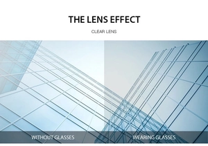 Détail montrant l'effet des verres et la haute transparence des lunettes rétro à perles