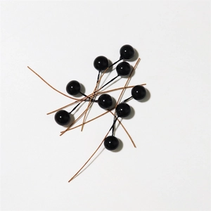 Nine pieces of artificial 10mm black berries on brown stems for DIY Christmas gift boxes