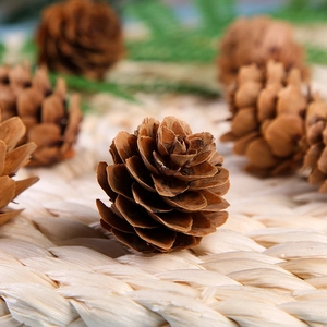 Artificial PVC pine needles with natural brown pine cones for Christmas tree decoration