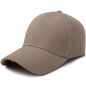 Klassische khakifarbene Baseballkappe aus Twill-Baumwolle mit Sechs-Panel-Struktur