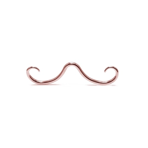 316L stainless steel mustache septum ring in rose gold finish on white background