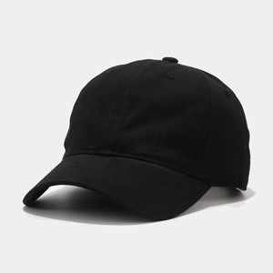Detailed close-up showing the premium cotton texture and stitching on this black baseball cap