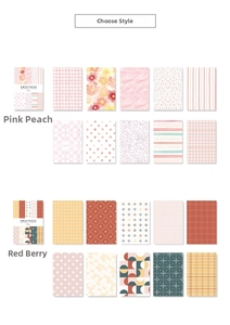 Detail view of Sweetness series scrapbook paper with vintage plaid and floral patterns