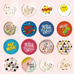 Detailed grid of 16 colorful Happy Halloween pumpkin stickers and reward labels